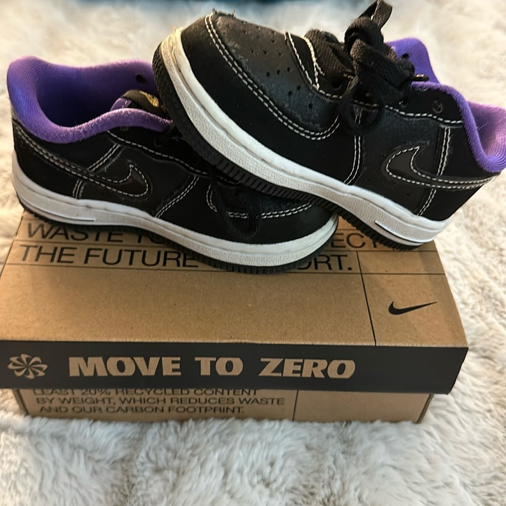 Purple and black toddler Air Force Ones